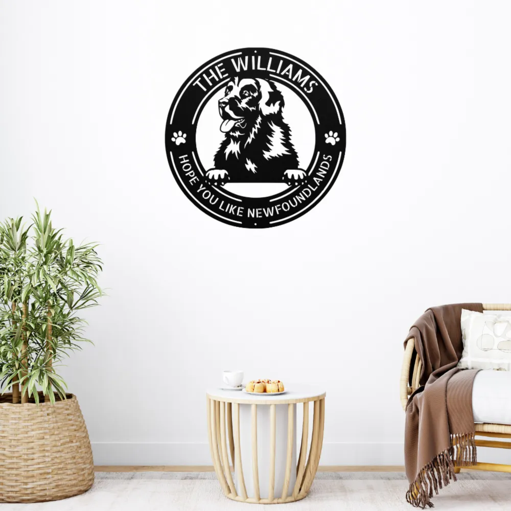 Personalized Newfoundland Dog Metal Sign
